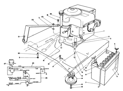 Engine Assembly Diagram and Parts List for 56127 8000001 - 8999999 Toro Lawn Tractor