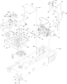 Hydraulic Pump Assembly Diagram and Parts List for 68141 408900000 - 411504738 Toro Lawn Tractor Accessories
