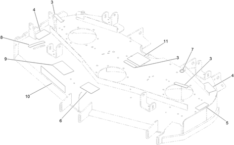 Deck Decal Assembly Diagram and Parts List for 72264TE 406427909-406429999 Toro Lawn Mower