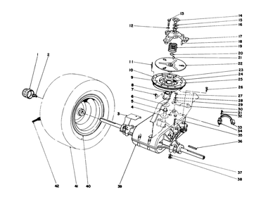 Transaxle & Clutch Assembly Diagram and Parts List for 57400 8000001 - 8999999 Toro Lawn Tractor