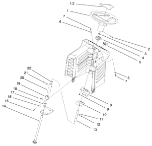 Steering Assembly Diagram and Parts List for 71208 7900001 - 7999999 Toro Lawn Tractor