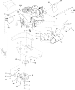 Engine, Clutch And Muffler Assembly Diagram and Parts List for 74947 403247300-999999999 Toro Lawn Mower
