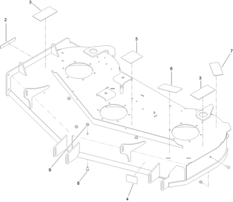 Deck Decal Assembly Diagram and Parts List for 44448 406992240-407999999 Toro Lawn Mower