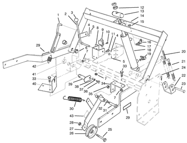 Parking Brake And Lift Frame Assembly Diagram and Parts List for 30611 990001 - 999999 Toro Lawn Tractor