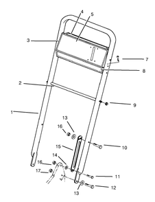 Handle Assembly Diagram and Parts List for 22045B 6900001 - 6999999 Toro Lawn Mower
