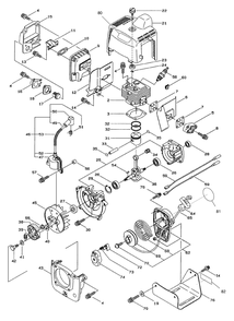 Engine Assembly Diagram and Parts List for 53002 790001 - 799999 Toro Trimmer