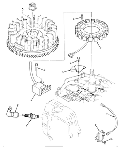 14hp Engine Ignition Assembly Diagram and Parts List for 22-14OE01 1000001 - 1999999 Toro Lawn Tractor