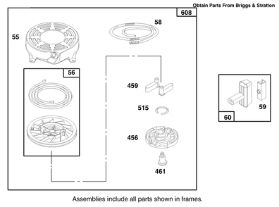 Engine Briggs & Stratton Model 12f802-0667-01 Diagram and Parts List for 20913 790000001 - 799999999 Toro Lawn Mower