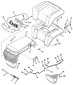 Body Assembly Diagram and Parts List for 32-10BE02 1000001 - 1999999 Toro Lawn Tractor