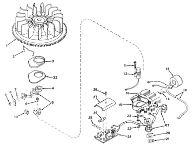 Model 610681a Magneto Assembly (Electric) Diagram and Parts List for 57111 1000001 - 1999999 Toro Lawn Tractor