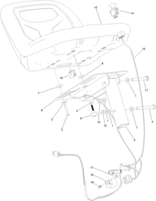 Seat Assembly Diagram and Parts List for 23106 321000001 - 321999999 Toro Lawn Tractor Accessories