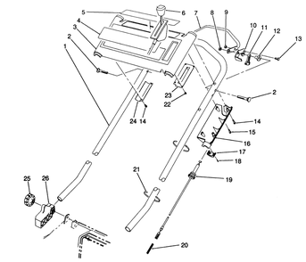 S.P. Handle Assembly (Model No. 20905 Only) Diagram and Parts List for 20905B 0000001 - 0999999 Toro Lawn Mower