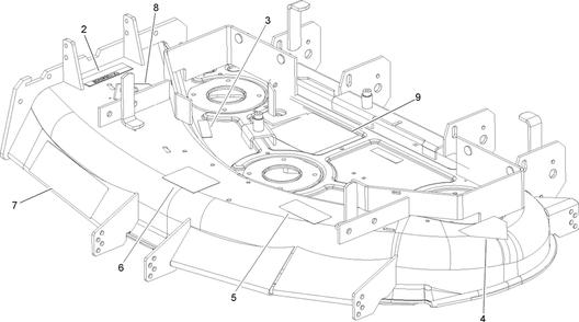 Deck Decal Assembly Diagram and Parts List for 74411 (250000001-250999999)(2005) Toro Lawn Mower