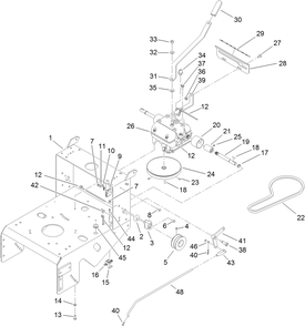 Frame And Transmission Assembly Diagram and Parts List for 39638 (315000001-315999999)(2015) Toro Lawn Mower
