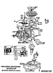Engine Briggs & Stratton Model 92908-1956-01 Engine Briggs & Stratton Model 93508-0192-01 Diagram and Parts List for 20765 0000001 - 0999999 Toro Lawn Mower