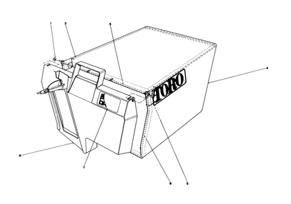 Grass Bag Assembly No. 11-0189 Diagram and Parts List for 20626C 6000001 - 6999999 Toro Lawn Mower