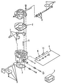 Carburetor Components Diagram and Parts List for 31-10K802 1000001 - 1999999 Toro Lawn Tractor