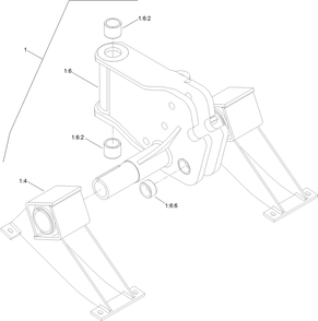 Blade Mount Assembly Diagram and Parts List for 25401 316000001 - 316999999 Toro Lawn Tractor Accessories