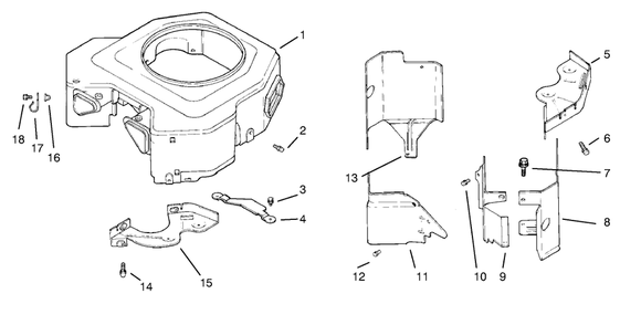 Blower Housing & Baffles Diagram and Parts List for 72104 7900001 - 7999999 Toro Lawn Tractor