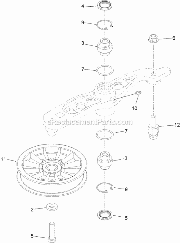 Pump Idler Assembly No. 116-1255 Diagram and Parts List for 74916 313000001-313999999 Toro Lawn Mower
