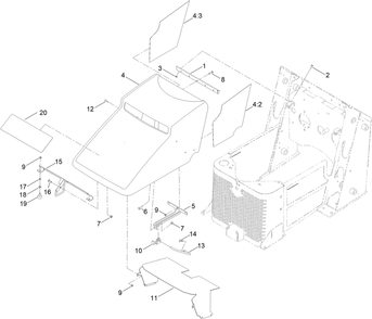 Hood Assembly Diagram and Parts List for 22324 410300000 - 999999999 Toro Lawn Tractor Accessories