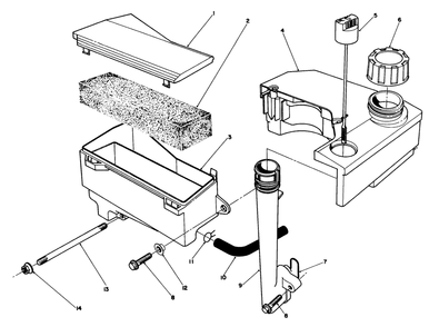 Air Cleaner & Fuel Tank Assembly Diagram and Parts List for 20522C 6000001 - 6999999 Toro Lawn Mower