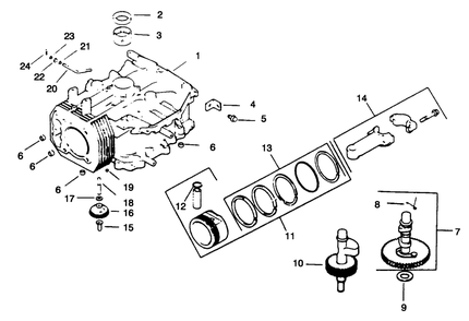 Crankcase-Engine Kohler Model No. Cv12.5t-1254 Diagram and Parts List for 30157 490001 - 499999 Toro Lawn Tractor Accessories