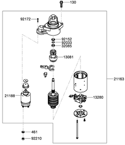 Starter Assembly Diagram and Parts List for 74955CP (290000001-290999999)(2009) Toro Lawn Mower