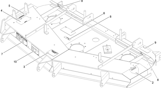 Deck Decal Assembly Diagram and Parts List for 105-6176 (240000001-240999999)(2004) Toro Lawn Mower