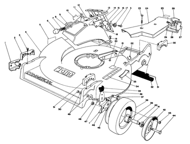 Housing Assembly (Model 22035) Diagram and Parts List for 22035 1000001 - 1999999 Toro Lawn Mower