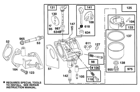 Engine Briggs & Stratton Model 283707-0156-01 Diagram and Parts List for 71182 5910001 - 5999999 Toro Lawn Tractor