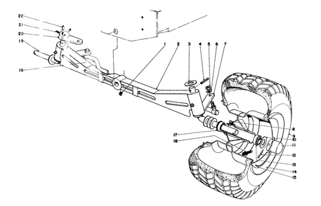 Front Axle Assembly Diagram and Parts List for 55402 0000001 - 0999999 Toro Lawn Tractor