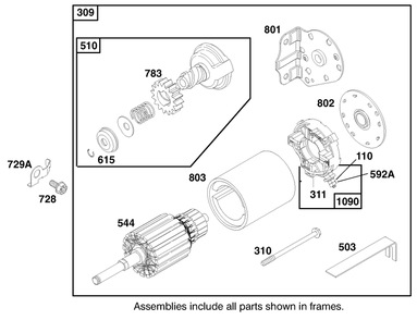 Engine Briggs & Stratton Model 283707-1156-E1 Diagram and Parts List for 71201 8900001 - 8999999 Toro Lawn Tractor