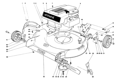 Housing & Engine Assembly-Models 16073 & 16173 Diagram and Parts List for 16073 3000001 - 3999999 Toro Lawn Mower