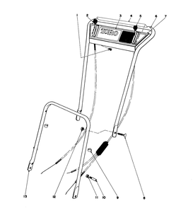 Handle Assembly Models 16073, 16173, 16273 Diagram and Parts List for 16169 6000001 - 6999999 Toro Lawn Mower