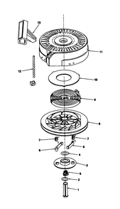 Rewind Starter No. 590621 Diagram and Parts List for 20586C 8000001 - 8999999 Toro Lawn Mower