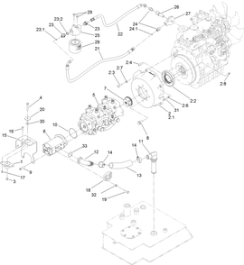 Tandem Pump And Gear Pump Assembly Diagram and Parts List for 22328HD 401321135 - 401999999 Toro Lawn Tractor Accessories