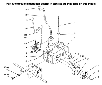 Transmission Diagram and Parts List for 73363 6900001 - 6999999 Toro Lawn Tractor