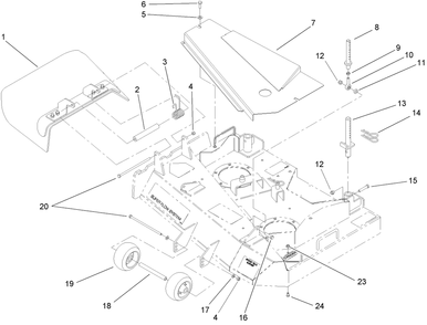 Roller, Cover And Deflector Assembly Diagram and Parts List for 30314TE (260000001-260999999)(2006) Toro Lawn Mower