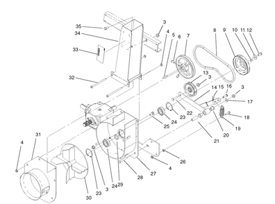Part Location Diagram of 99-0296-03 Toro Impeller Assembly