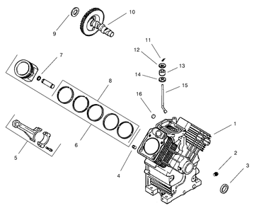 Group 2-Crankcase Diagram and Parts List for 22304 900001 - 990001 Toro Lawn Tractor Accessories