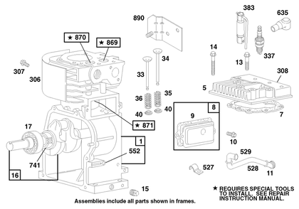 Engine Briggs & Stratton Model 13202-0263-01 Diagram and Parts List for 62924 7900001 - 7999999 Toro Leaf Blower / Vacuum