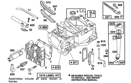 Engine Briggs & Stratton Model 122702-3171-01 Diagram and Parts List for 16400 4900001 - 4999999 Toro Lawn Mower