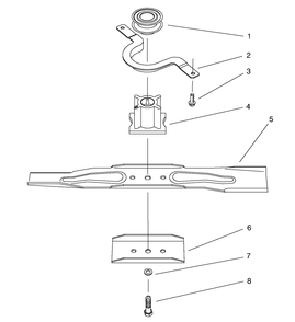 Blade Assembly Diagram and Parts List for 20808 7900001 - 7999999 Toro Lawn Mower