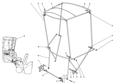 Snow Cab Assembly No. 66-6200 (Optional) Diagram and Parts List for 38510 9000001 - 9999999 Toro Snow Blower