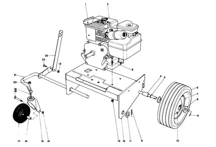 Engine And Base Assembly Diagram and Parts List for 62933 4000001 - 4999999 Toro Leaf Blower / Vacuum
