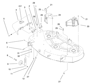 Part Location Diagram of 93-9745-03 Toro Deflector ASM.-44