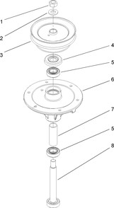 Spindle Assembly 2 Diagram and Parts List for 38494 (290000001-290999999)(2009) Toro Lawn Mower