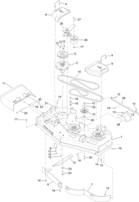 Deck Assembly Diagram and Parts List for 74518 400000000-403259999 Toro Lawn Mower