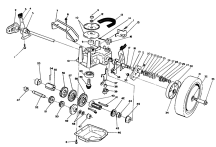 Gear Case Assembly Diagram and Parts List for 27501 2000001 - 2999999 Toro Lawn Mower